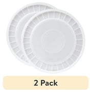 (2 pack) United Solutions 5 Gallon Round Plastic Utility Bucket Lid, White, 1 Each