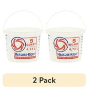 2 pack United Solutions 5 Quart Round Measure Right Plastic Mixing Bucket, Translucent, 1 Each
