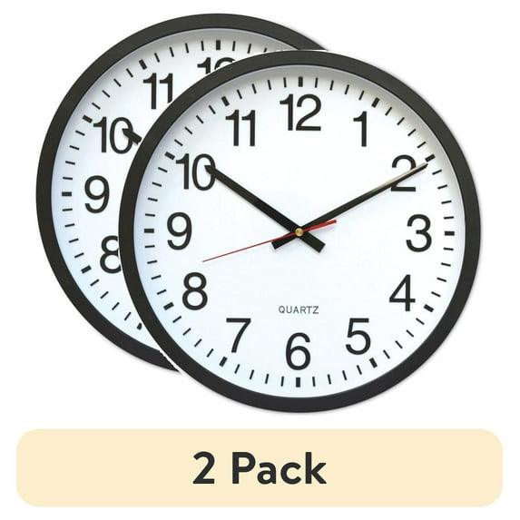 (2 pack) Universal 1.63 in Contemporary Wall Clock