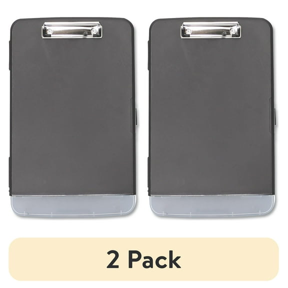 Universal Storage Clipboard with Pen Compartment, 0.5" Clip Capacity, Holds 8.5 x 11 Sheets, Black