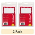 thumbnail image 1 of (2 pack) Universal UNV39115 Border-Style 3-1/2 in. x 2-1/4 in. Self-Adhesive Name Badges - White/Red (100/Pack), 1 of 3