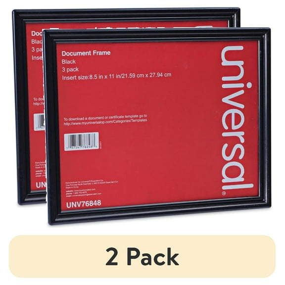 (2 pack) Universal All Purpose Document Frame 8 1/2 x 11 Insert Black 3/Pack 76848