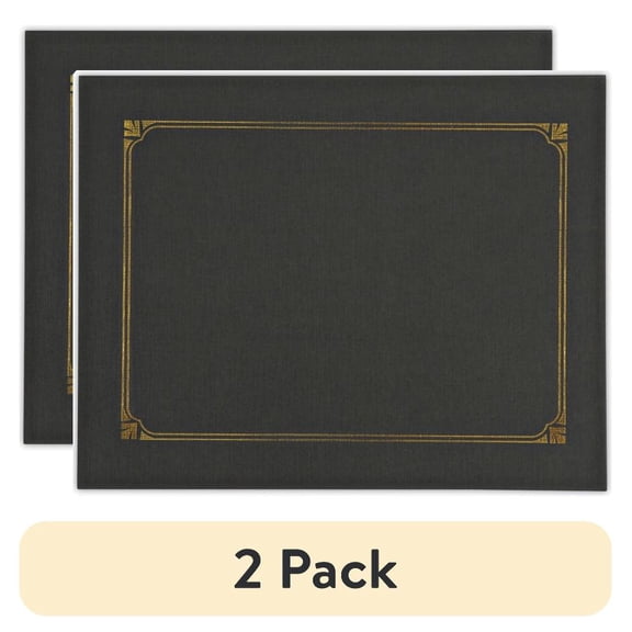 (2 pack) Universal UNV76895 8 in. x 10 in. A4 Certificate/Document Cover - Black (6/Pack)