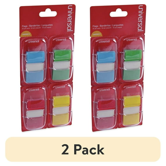 (2 pack) Deluxe 1 in. x 1-3/4 in. Pop-Up Page Flags - Assorted Colors (200/Pack)