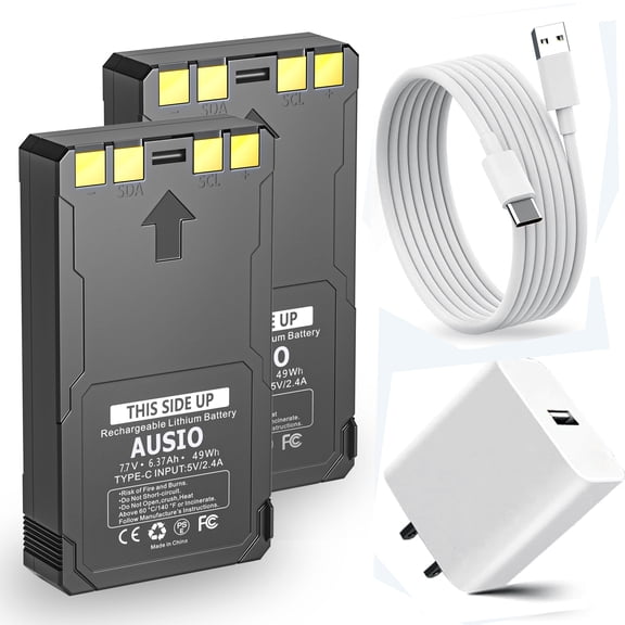 2 Pack Upgrade 6370mAh Rechargeable Lithium Battery Replace for SPYPOINT LIT 22 Battery fit for SPYPOINT Cellular Trail Cameras Flex M, Flex S, Flex Plus, Flex G36