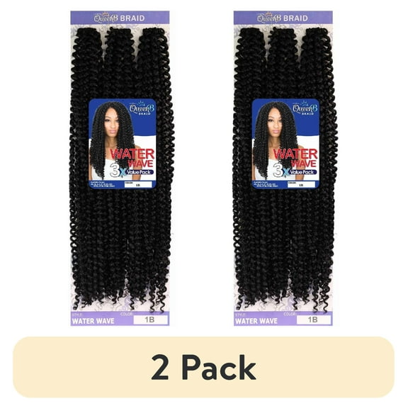 (2 pack) QueenB Braid 3X Water Wave Value Pack - #1B