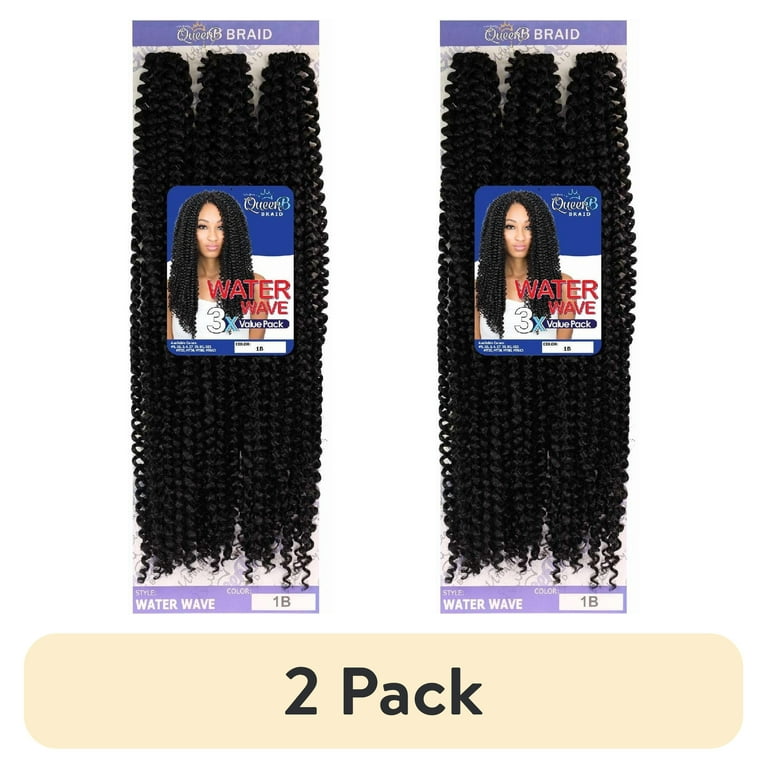 2 pack) QueenB Braid 3X Water Wave Value Pack - #1B - Walmart.com