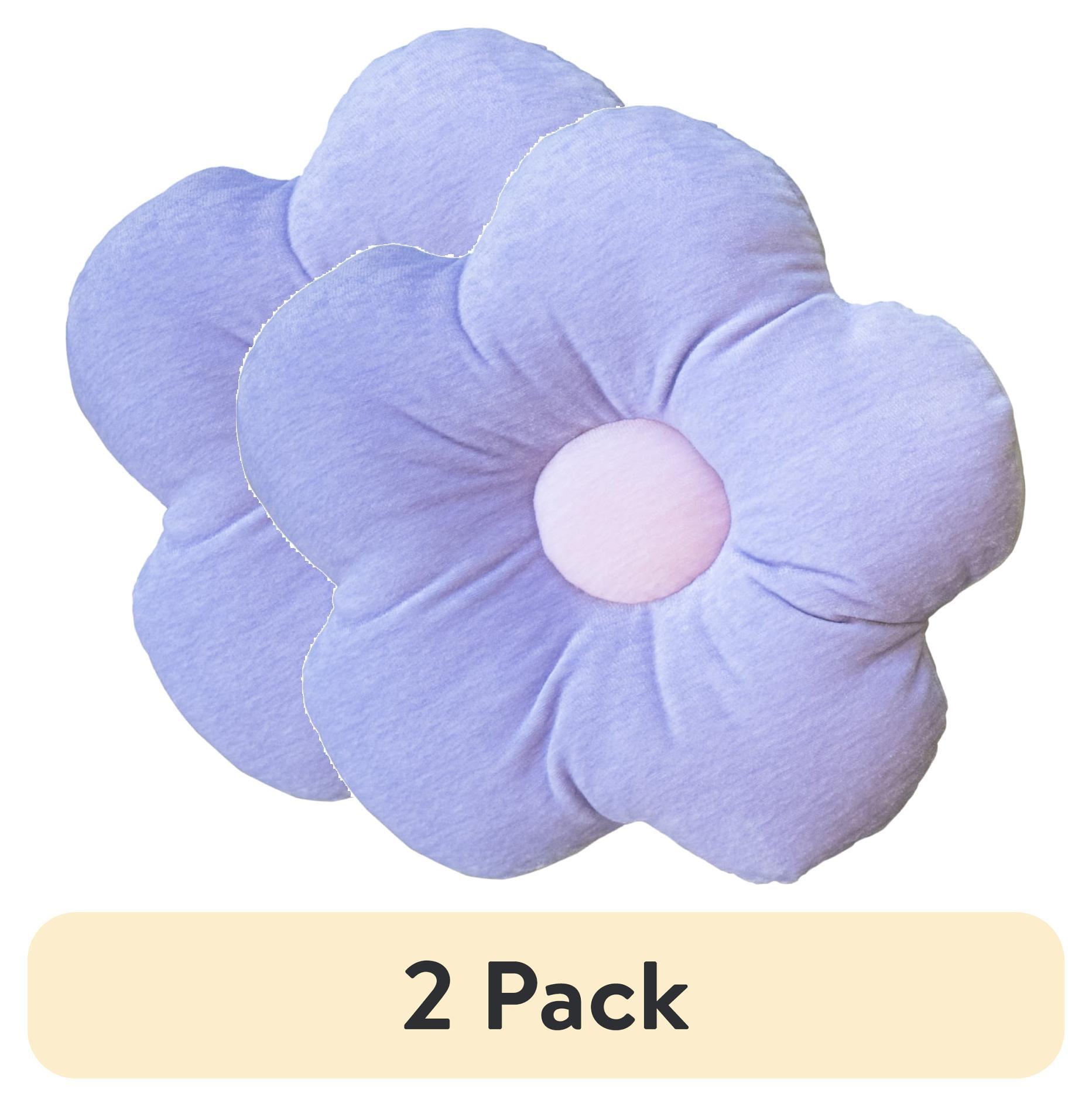 (2 pack) Urban Shop 18" Purple Flower Decorative Pillow, 1 Each