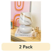 2 pack 2 pack Urban Shop Brown Marble Glass Mushroom Lamp, 10" H x 7.5" W, Plug in