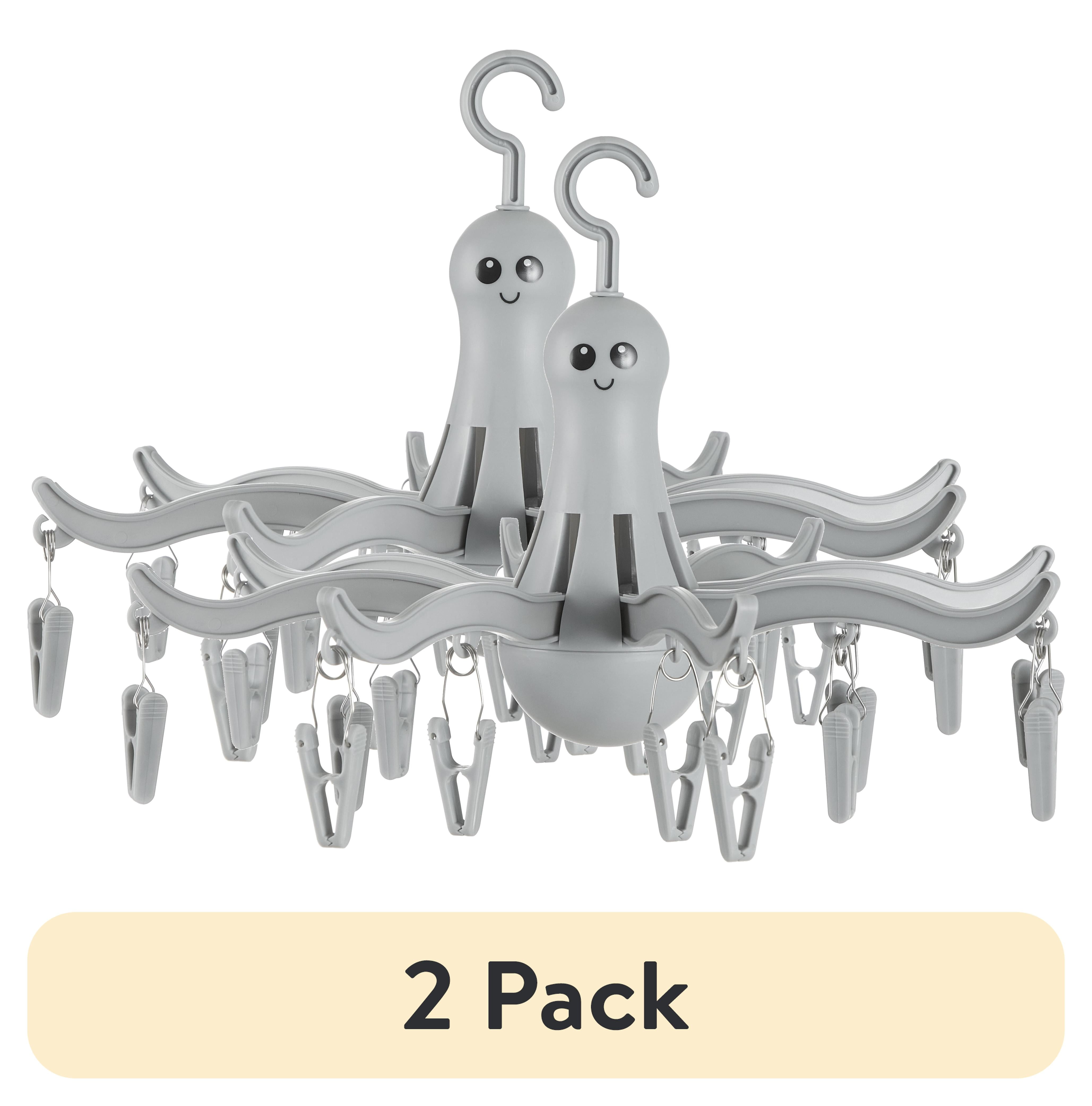 (2 pack) Sunny Days Grey Octopus Foldable Drying Hanger, 16 Pegs
