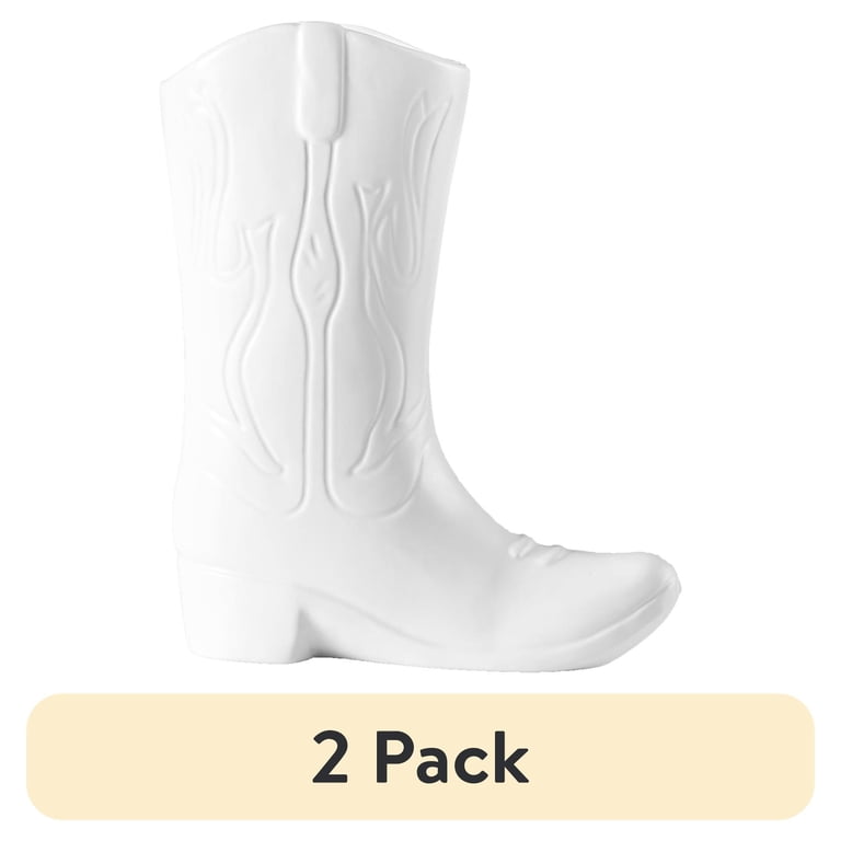 【6/21まで】STYLICS エポカ オットマン・カバー セット ホワイト 2 pack) Urban Shop Ceramic Cowboy Boot Vase, 8.75