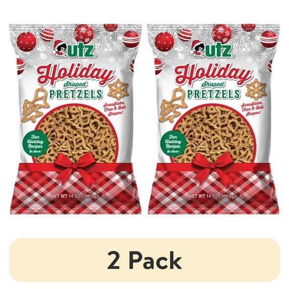 (2 pack) Utz Holiday Shaped Pretzels, 14 oz Bag