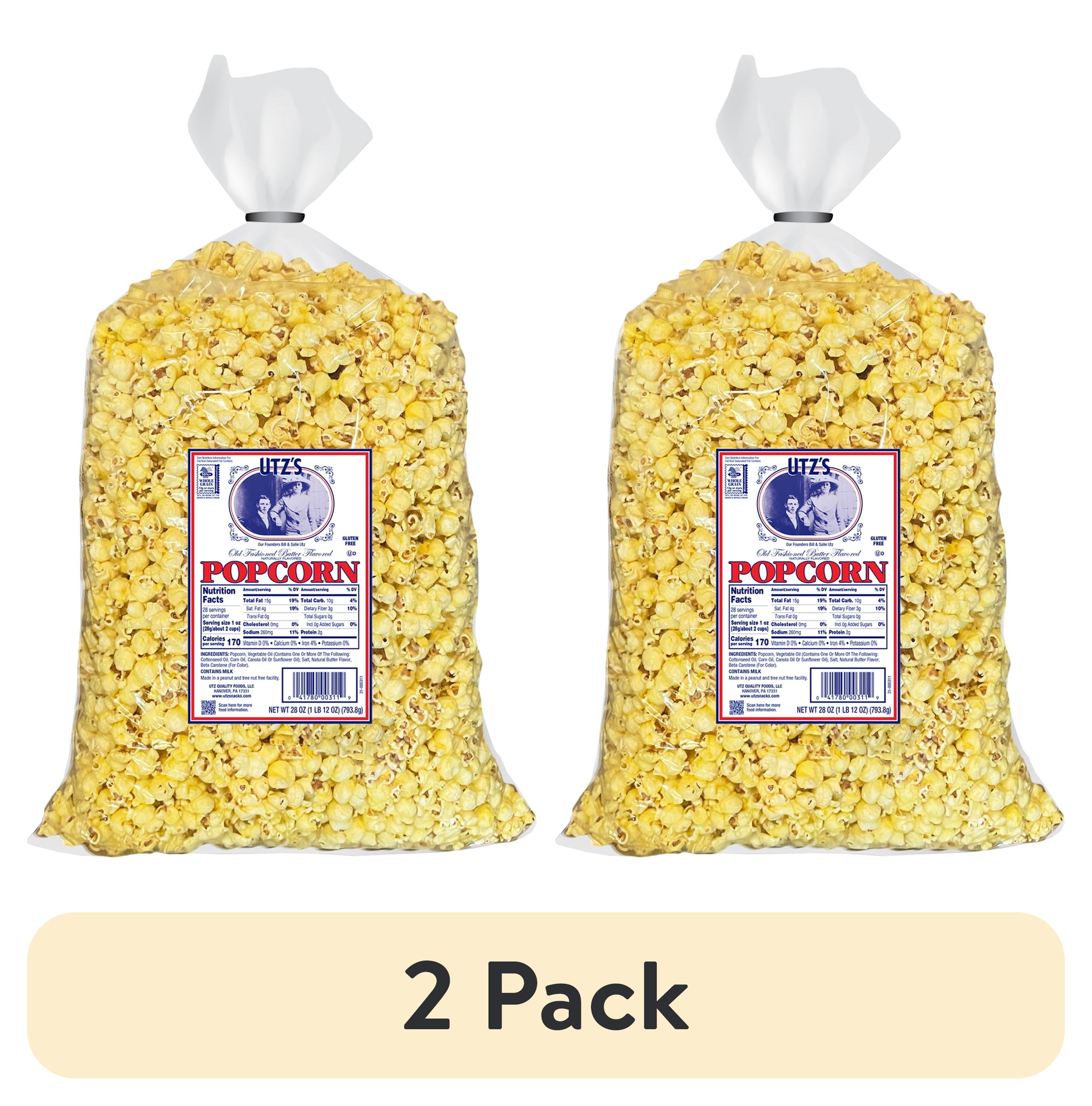 (2 pack) Utz Old Fashioned Butter Flavored Popcorn, 1 lb Bag