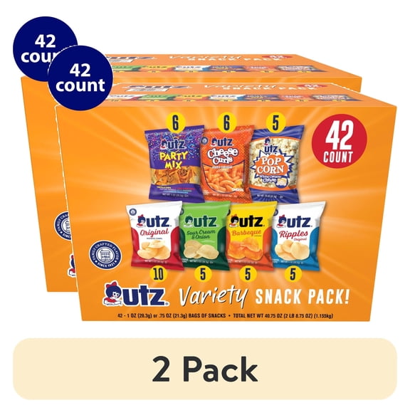 (2 pack) Utz Snack Variety Pack, 1 oz. - Pack of 42