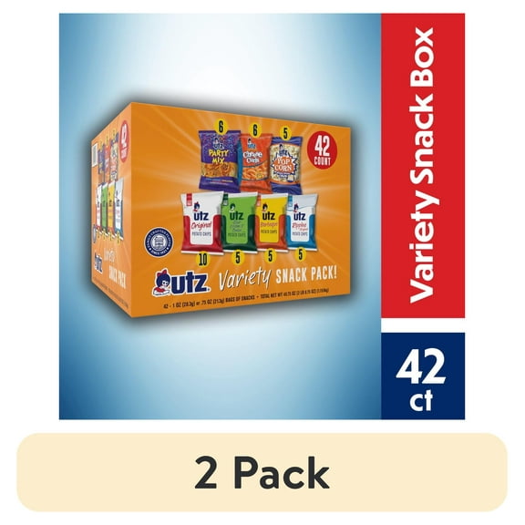 (2 pack) Utz Snack Pack, Variety Pack, 1 oz, 42 Count