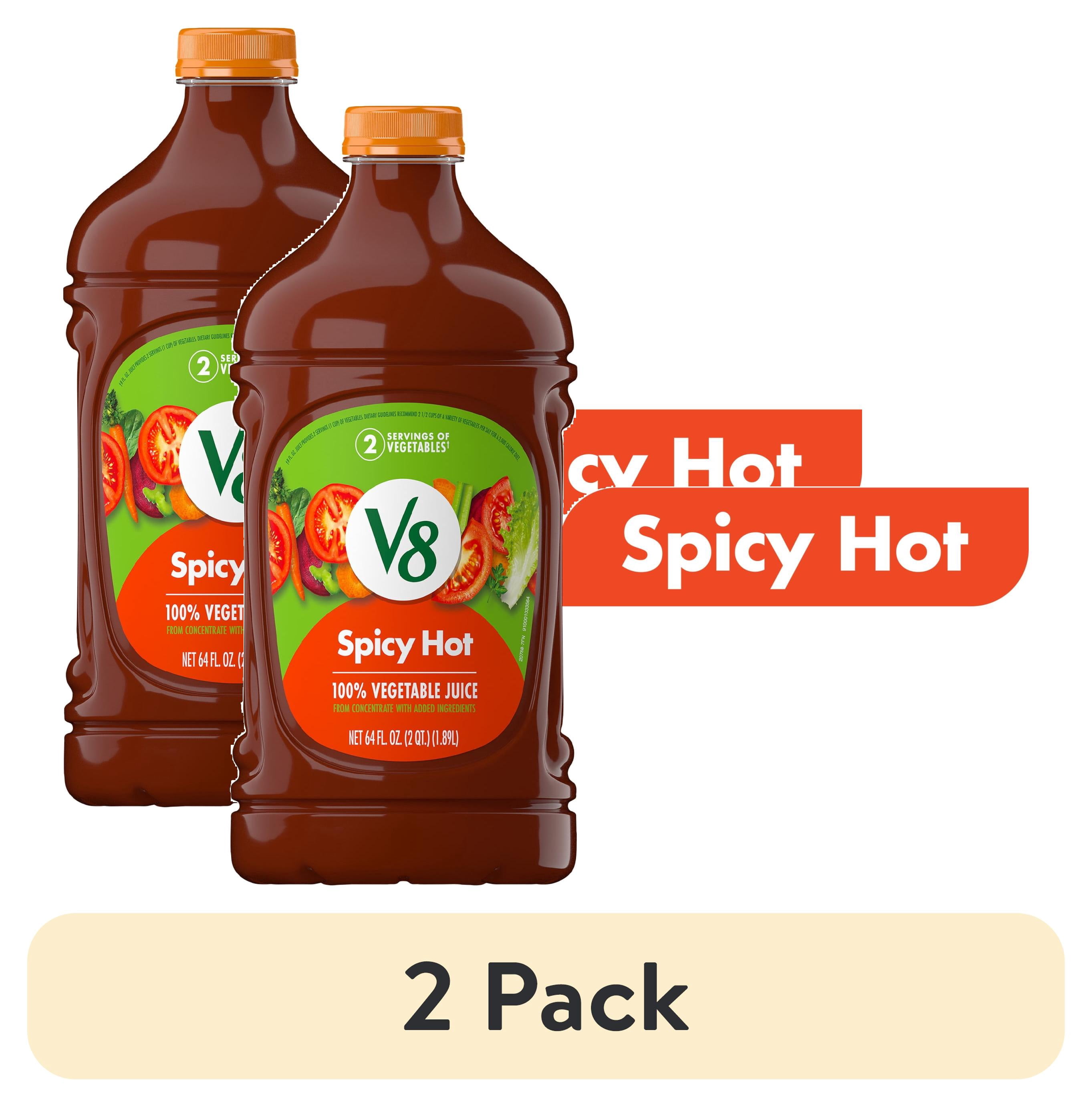 (2 pack) V8 Spicy Hot 100% Vegetable Juice, 64 fl oz Bottle