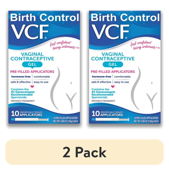 (2 pack) VCF Vaginal Contraceptive Pre-Filled Gel Applicators, 10 Count, All Occasion