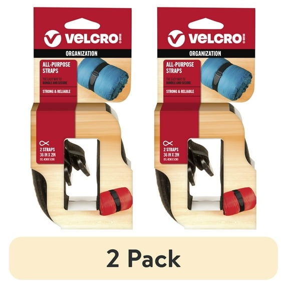(2 pack) VELCRO Brand All-Purpose Straps | Strong & Reusable | Perfect for Fastening Wires & Organizing Cords | Black, 36in x 2in | 2 Count