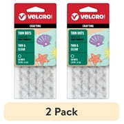 (2 pack) VELCRO Brand Thin General Purpose Tape | General Purpose/ Low Profile | Perfect for Home or Office | 3/8" Circles , 56-Count - Clear