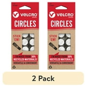 2 pack VELCRO Brand ECO Collection Stickem | Recycled Sustainable | 3/4" White Circles | 10 Count