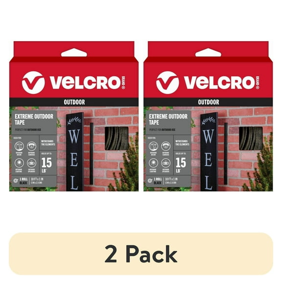 VELCRO Brand Extreme Outdoor Heavy Duty Tape, 10 ft x 1 in, Black, Holds 15 lbs, Stick on Adhesive, Strong Weather Resistant Holding Power 91843
