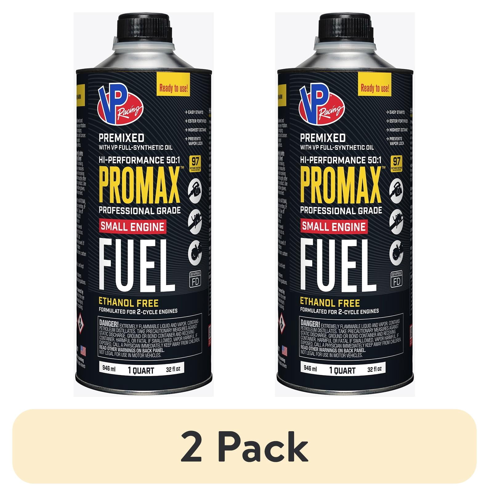 (2 pack) VP Racing ProMax™  50:1 Premixed 2-Cycle Small Engine Fuel 32 fl oz (1 Pack)