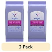 (2 pack) Vagisil Anti-Itch Medicated Wipes, Maximum Strength For Instant Relief from Intense Itch, 20 Wipes in a Resealable Pouch