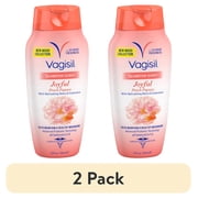 2 pack Vagisil Feminine Wash for Intimate Area Hygiene, Scentsitive Scents, pH Balanced and Gynecologist Tested, Joyful Peach Papaya, 12 fl oz