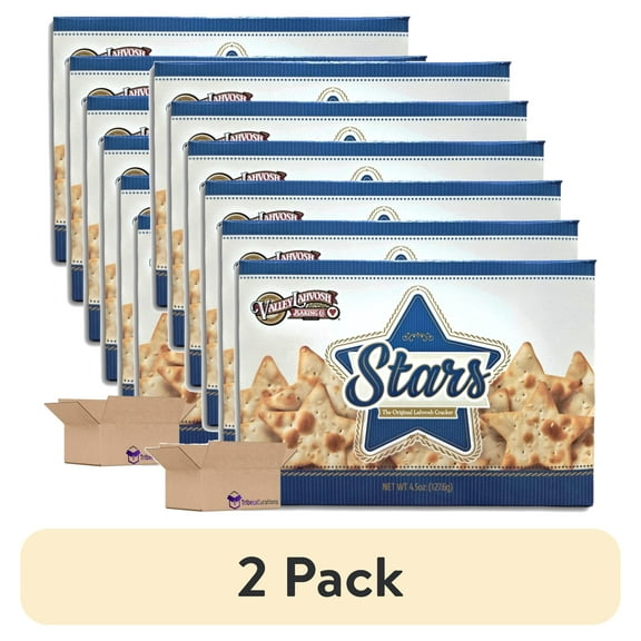 (2 pack) Valley Lahvosh Star Crackers Value Pack   | 4.5 oz | Pack of 6