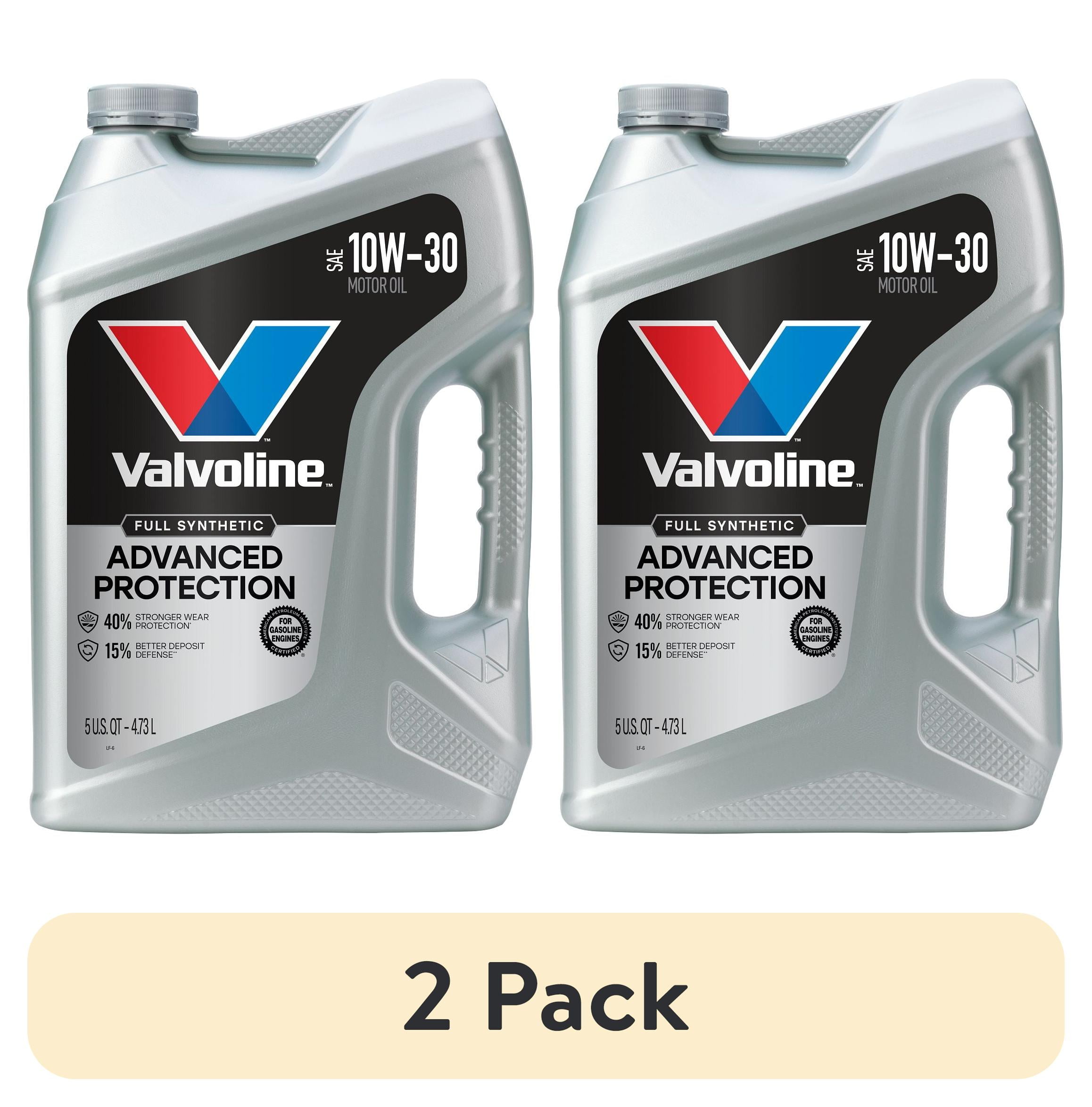 (2 pack) Valvoline Advanced Protection 10W-30 Full Synthetic Motor Oil 5 QT
