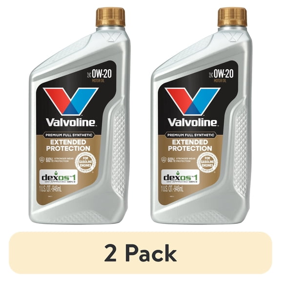 (2 pack) Valvoline Extended Protection Premium Full Synthetic 0W-20 Motor Oil 1 Quart