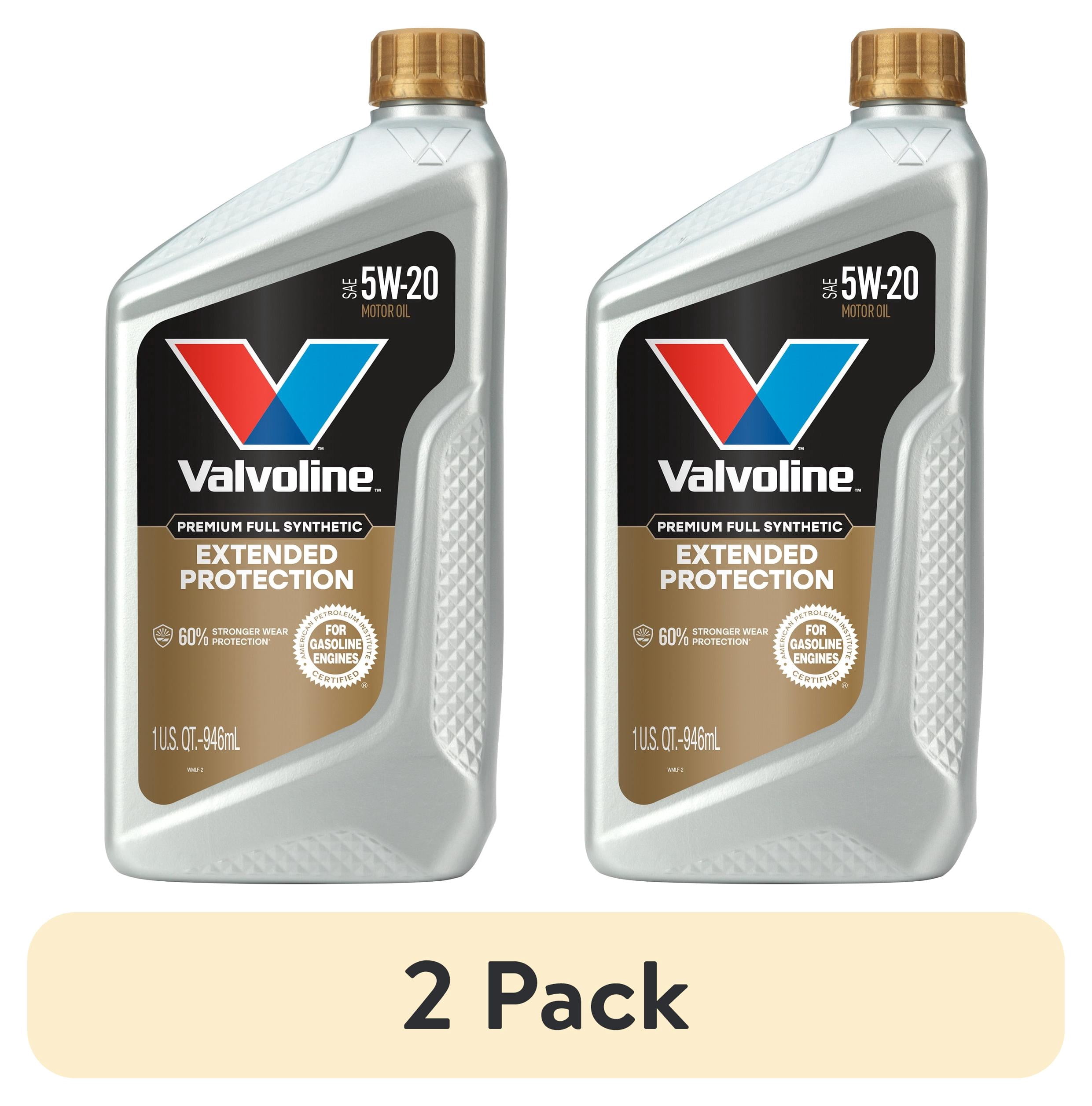 (2 pack) Valvoline Extended Protection Premium Full Synthetic 5W-20 Motor Oil 1 Quart