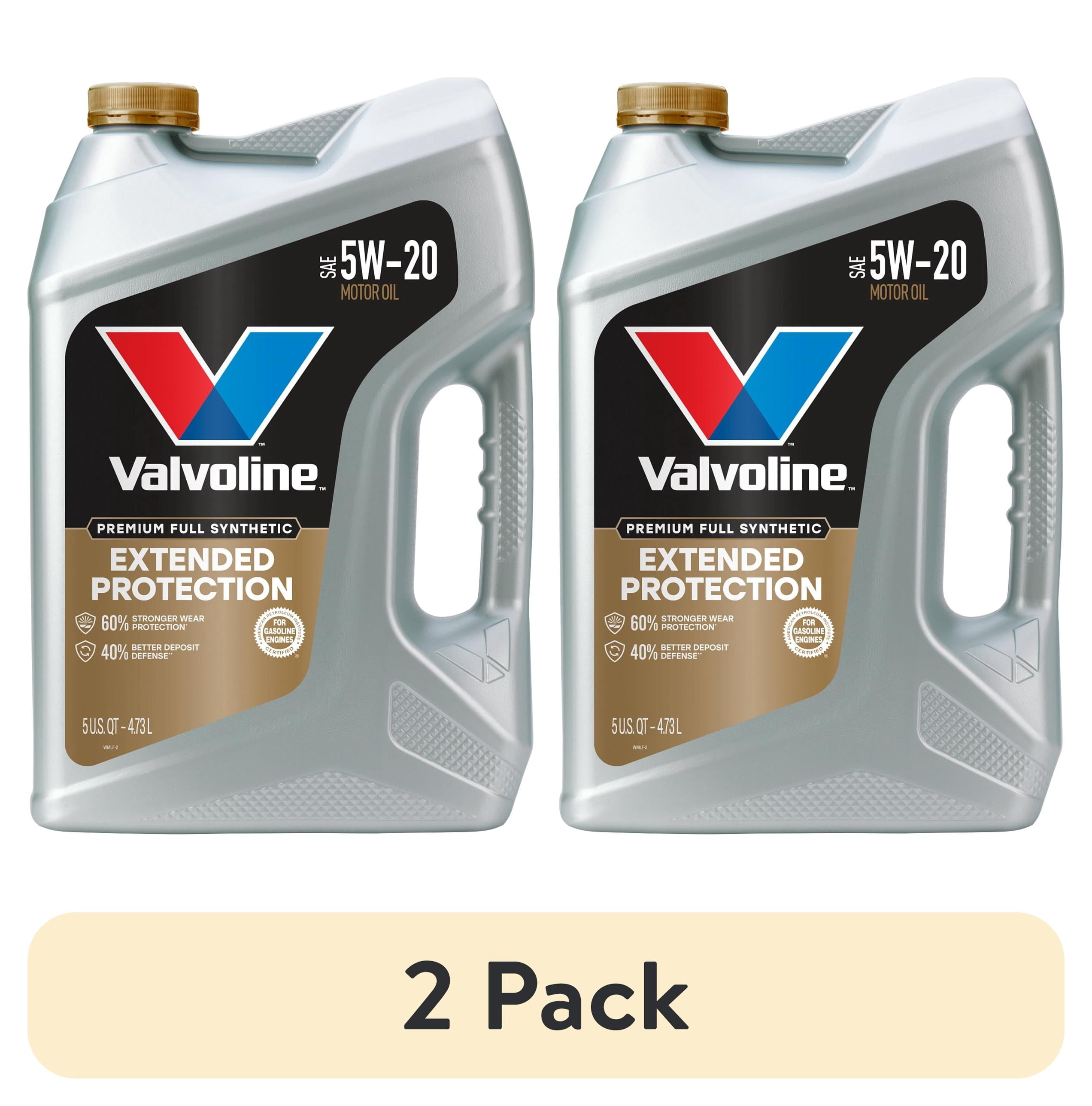 (2 pack) Valvoline Extended Protection Premium Full Synthetic 5W-20 Motor Oil 5 Quart