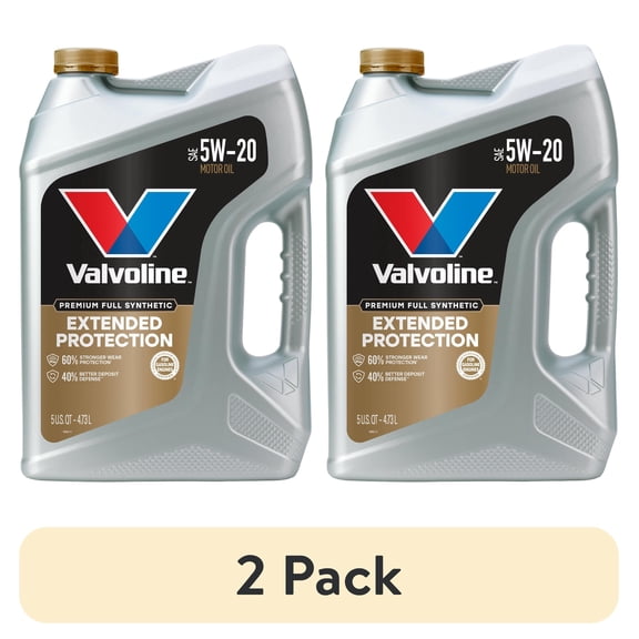 (2 pack) Valvoline Extended Protection Premium Full Synthetic 5W-20 Motor Oil 5 Quart