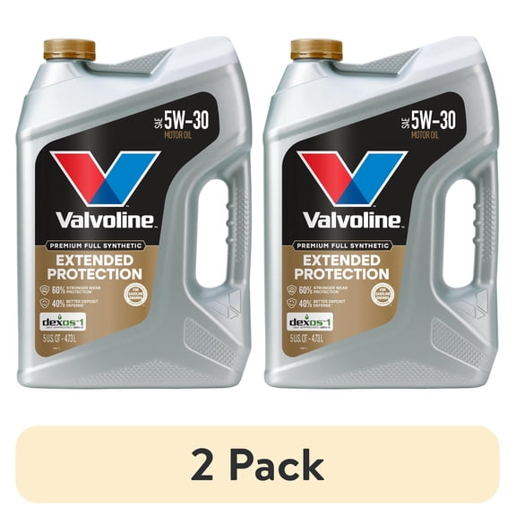 (2 pack) Valvoline Extended Protection Premium Full Synthetic 5W-30 Motor Oil 5 Quart