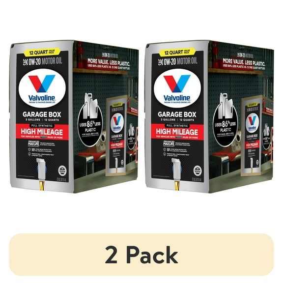 (2 pack) Valvoline Full Synthetic High Mileage with MaxLife Technology Motor Oil SAE 0W-20