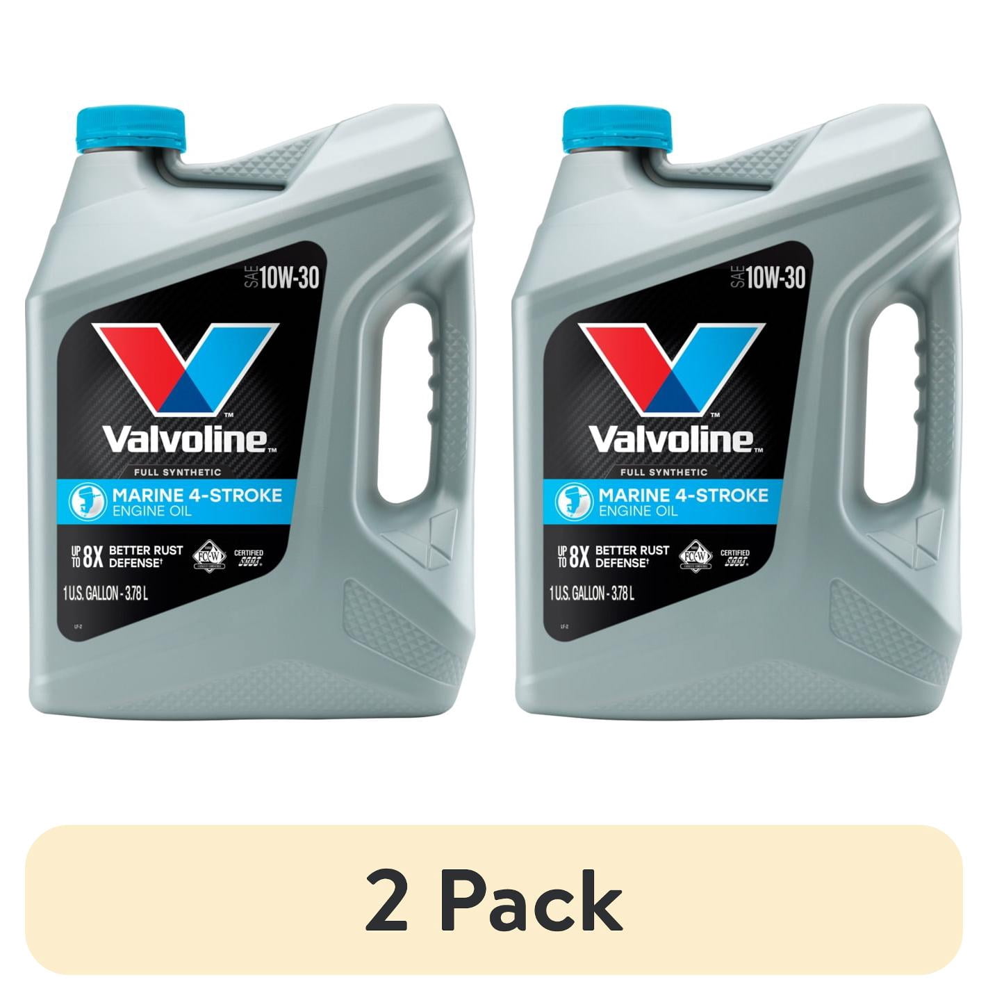 (2 pack) Valvoline 4-Stroke Marine 10W-30 Full Synthetic Engine Oil 1 GA
