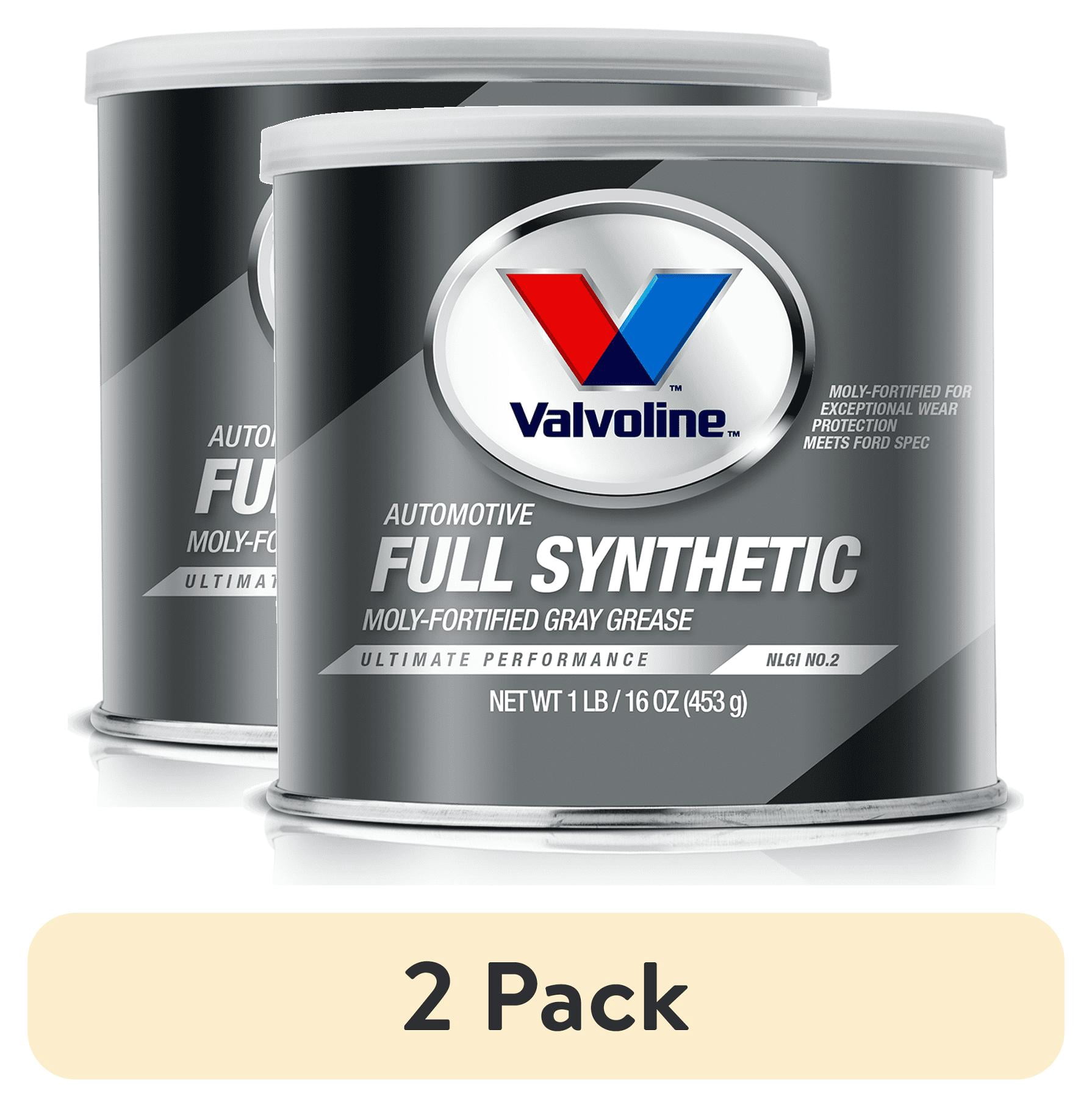 (2 pack) Valvoline Full Synthetic Moly-Fortified Gray Grease Tub 1 Lb
