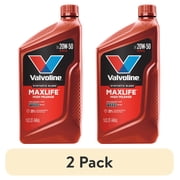 2 pack Valvoline MaxLife High Mileage 20W-50 Synthetic Blend Motor Oil 1 Quart