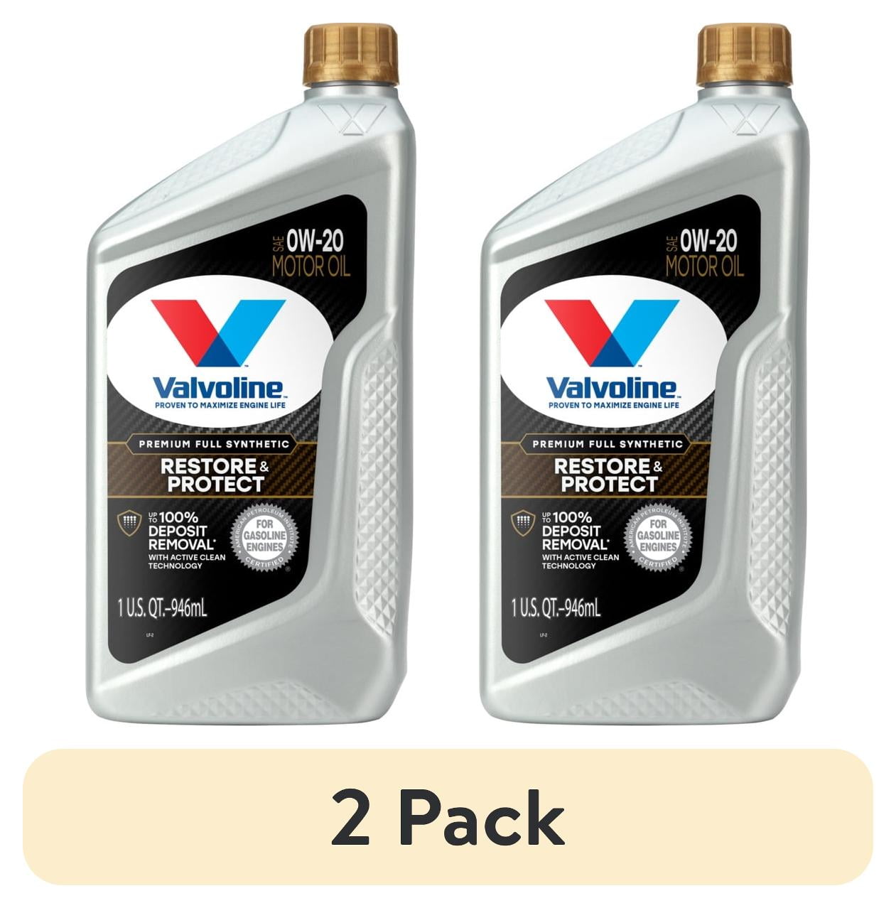 2 pack) Valvoline Restore & Protect Full Synthetic 0W-20 Motor Oil