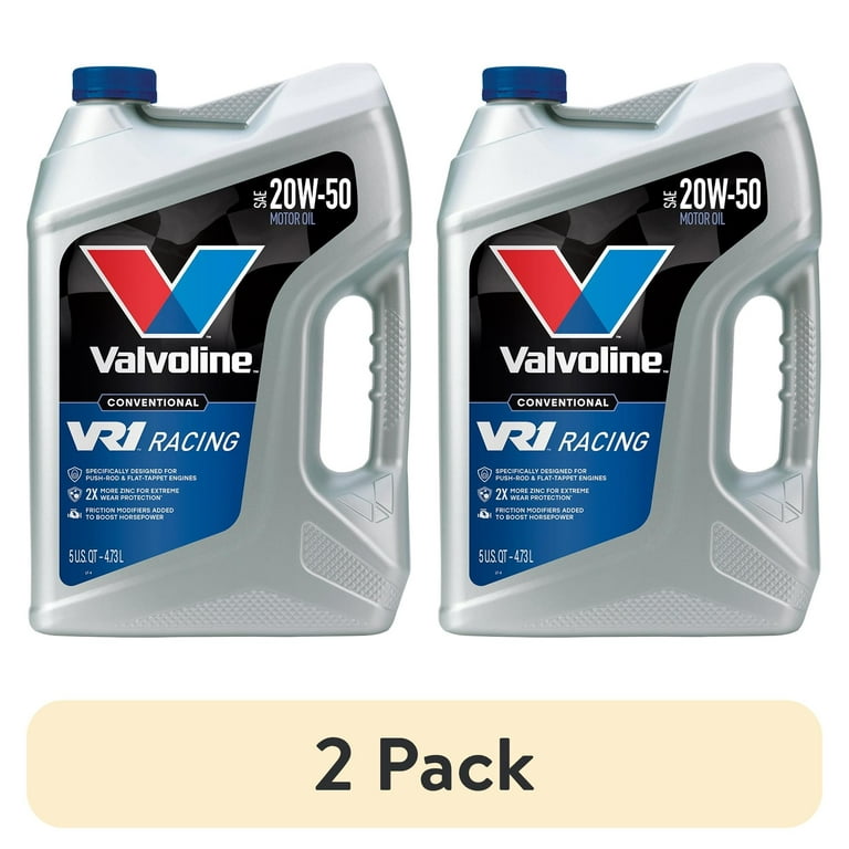 2 pack) Valvoline VR1 Racing Motor Oil SAE 20W-50 - Walmart.com