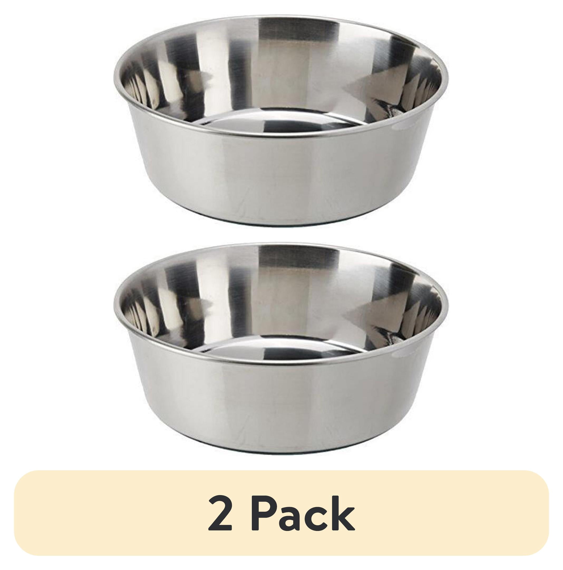 (2 pack) Van Ness Non Skid Medium Stainless Steel Dog Bowl, 48oz