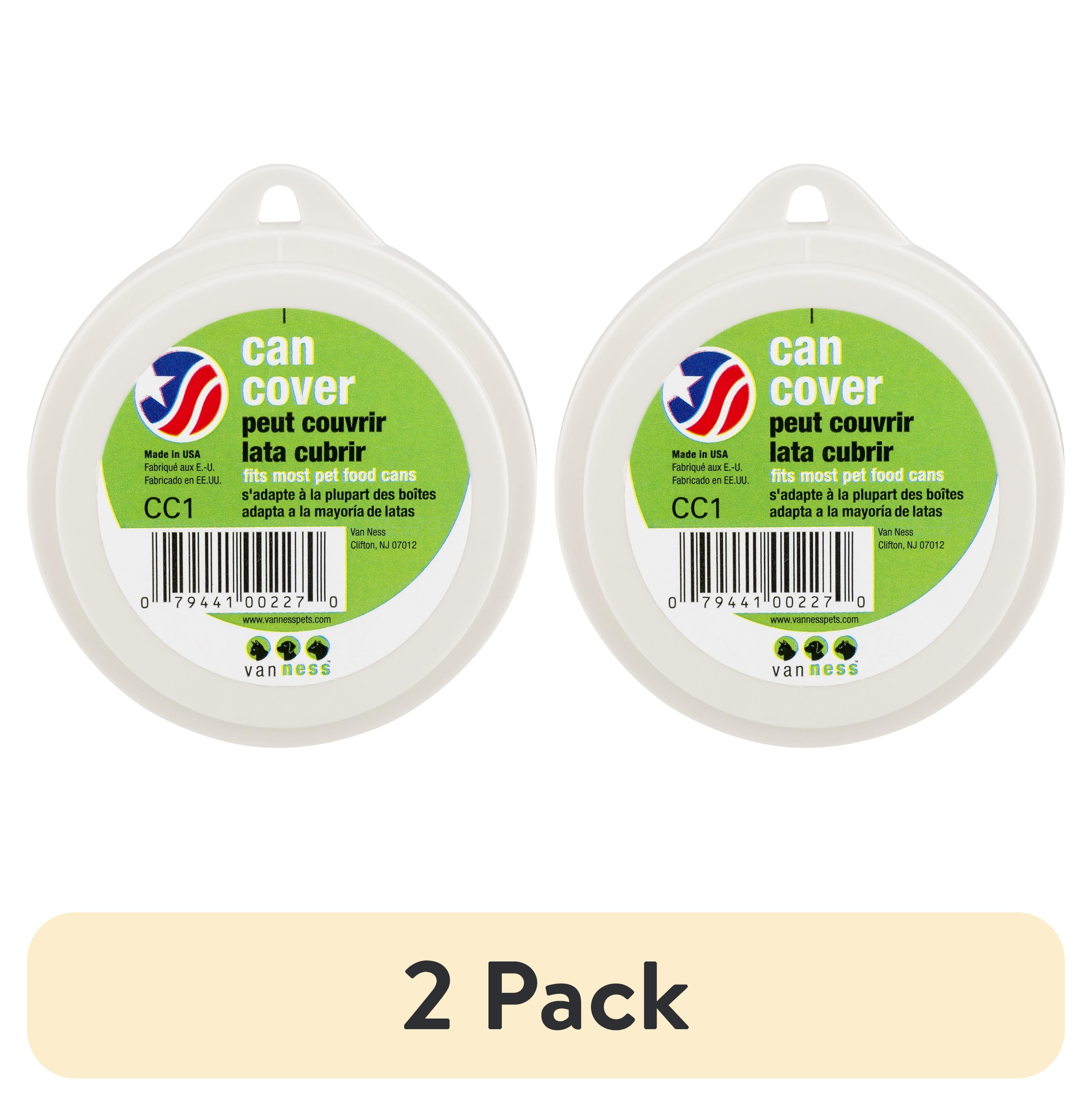 (2 pack) Van Ness Plastics Pet Food Can Cover White