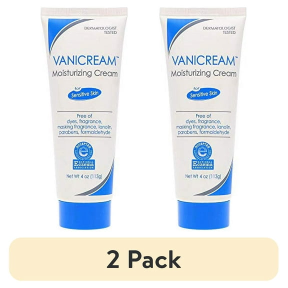 (2 pack) Vanicream Moisturizing Cream for Sensitive Skin, Paraben Free, 4 oz