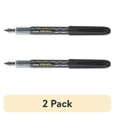 (2 pack) Varsity Fountain Pen, Medium 1 Mm, Black Ink, Gray Pattern Wrap