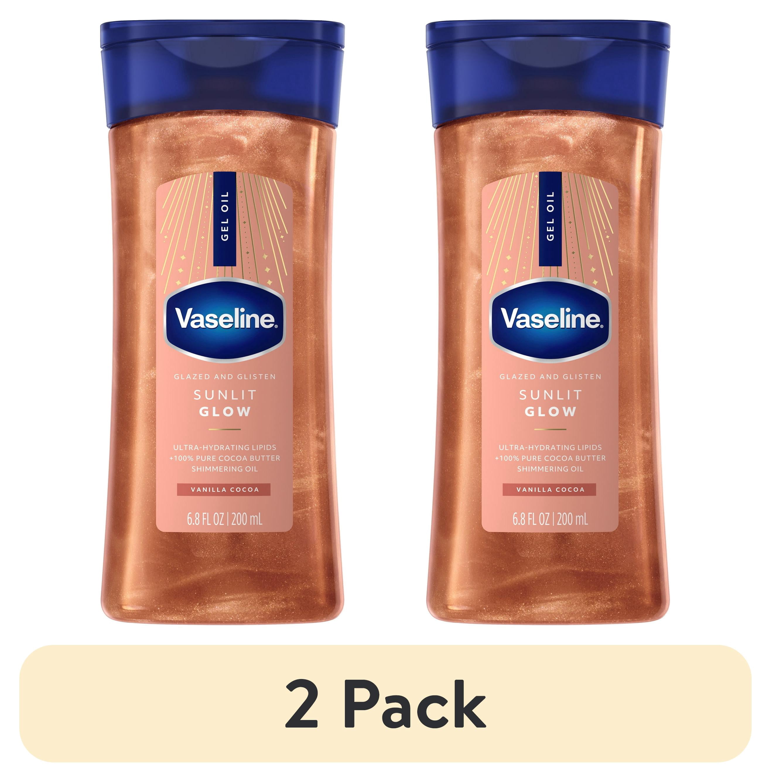 Vaseline Glazed & Glisten Sunlit Glow Vanilla Cocoa Shimmering Body Gel Oil  with Ultra-Hydrating Lipids and 100% Pure Cocoa Butter, 6.8 fl Oz -  Walmart.com