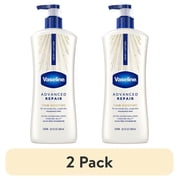 2 pack Vaseline Advanced Repair Body Lotion for Dry Skin Advanced Repair Unscented Lotion Made with Ultra-Hydrating Lipids and Vaseline Jelly That Repairs Extremely Dry Skin,20.3 fl oz
