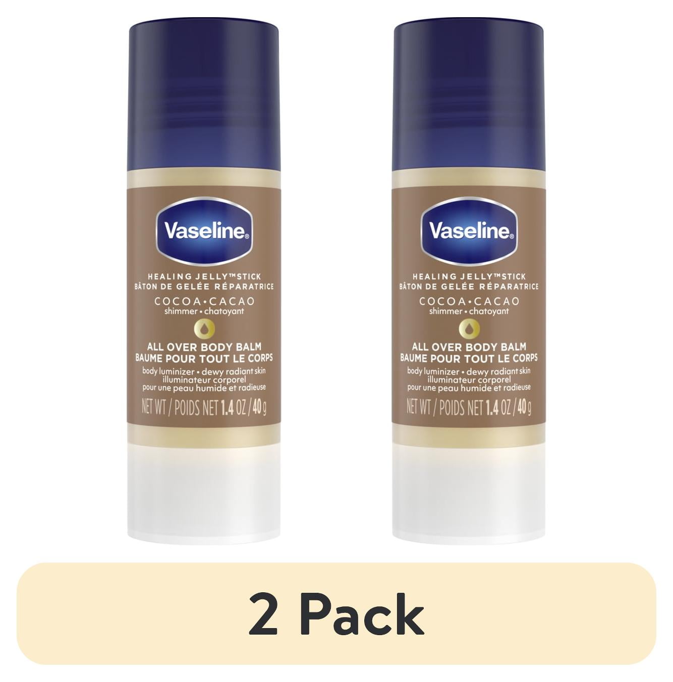 (2 pack) Vaseline Moisturizing Jelly Stick Cocoa Shimmer with Pure Cocoa Butter, 1.4 oz