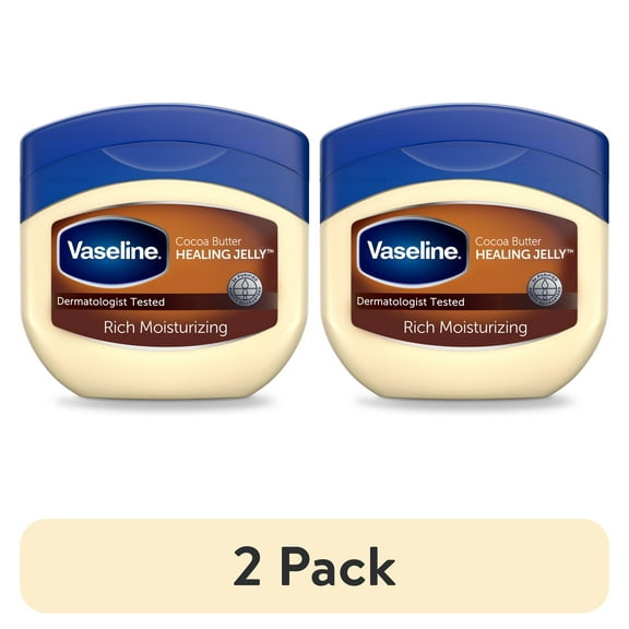 (2 pack) Vaseline Rich Moisturizing Cocoa Butter Healing Petroleum Jelly for Dry Skin, 13 oz