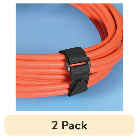 (2 pack) Velcro® Cinch Straps, 1" x 18", Adjustable, Black, 25/Case (VEL185)